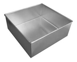 2X Forma Quadrada Alta 20X10Cm Fundo Fixo (Alumínio)