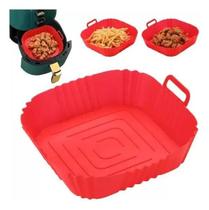 2X Forma Silicone Grande Air Fryer 22Cm Quadrada Antiaderent 2X Forma Silicone Grande Air Fryer 22Cm Quadrada Antiaderent