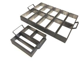 2x Formas Manual de Aço Fabricar Bloquete Paver Retangular Lajotinha Tijolinho Pisos Calçadas 20x10x8cm