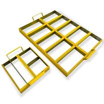 2x Formas Manual de Aço Fabricar Bloquete Paver Retangular Lajotinha Tijolinho Pisos Calçadas 20x10x8cm