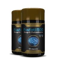 2x fosfatil 500 omega 3 + fosfatidilserina 60caps hf suplementos