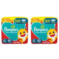 2x Fralda descartável Pampers Supersequinha Tamanho G 80 Un