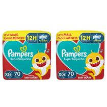 2x Fralda descartável Pampers Supersequinha Tamanho XG 70 Un