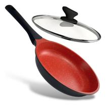 2X Frigideira Antiaderente Cerâmica 24Cm Com Tampa Compatíve 2X Frigideira Antiaderente Cerâmica 24Cm Com Tampa Compatíve