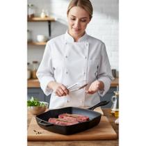 2x Frigideira Grill Ferro 26x26cm: Marcas Perfeitas! 2x Frigideira Grill Ferro 26x26cm: Marcas Perfeitas!