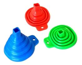 2X Funil Retrátil Dobrável Flexível 8X9Cm Silicone Cozinha 2X Funil Retrátil Dobrável Flexível 8X9Cm Silicone Cozinha
