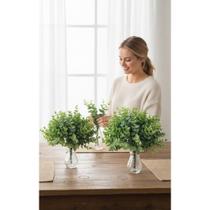 2x Galhos Eucalipto Artificial Nevado Decoração Cachepot 2x Galhos Eucalipto Artificial Nevado Decoração Cachepot