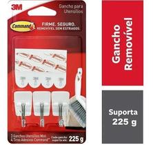 2X Gancho Adesivo Command Mini Ate 225G 3 Unidades 3M