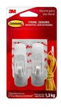 2X Gancho Suporte Command 3M Suporta Até 1,3Kg - Médio