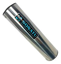 2X Ganzá Médio 15X4Cm Em Alumínio Leve Prata Sonatu