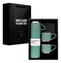 2X Garrafa Térmica Com Xícaras Inox Vacuum Flask Set Água Ca 2X Garrafa Térmica Com Xícaras Inox Vacuum Flask Set Água Ca