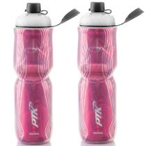 2x Garrafas Caramanhola Ciclismo Térmica 700ml Line PTK Pink