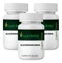 2X Glucomanan 600Mg 3 Potes 180 Capsulas Sabor Sem Sabor