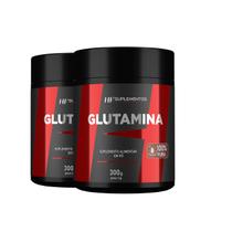 2x glutamina 300g hf suplementos