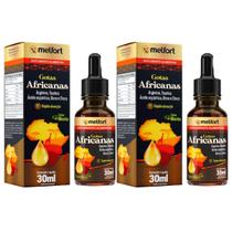2x Gotas Africanas Com Arginina Taurina Boro Zinco Em Gotas Rápida Absorção 30ml - Melfort