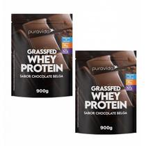 2x Grassfed Whey Protein Chocolate Belga 900g Puravida