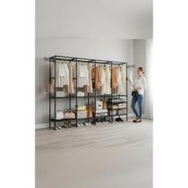 2x Guarda-Roupa Aberto 4 Colunas Aço: Organização Espaçosa e