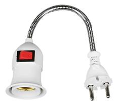 2X Haste Flexível Soquete E27 Adaptador Lâmpada Tomada