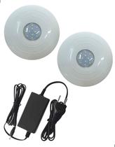 2X HIPER LED 16W ABS Branco ILUMINACAO PISCINA COM FONTE 3A