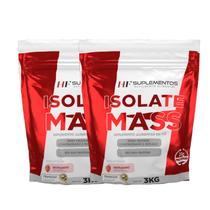 2x hipercalorico isolate mass 3 kg morango hf suplementos