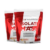 2x hipercalorico isolate mass 3kg morango banana hf suplementos