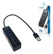 2X Hub 3 Portas Usb 3.0 5Gbps Leitor Cartão Sd Micro Sd 5 Em