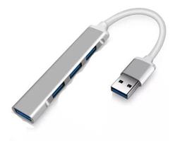 2X Hub Extensor 3.0 Usb 4 Portas Aluminio High Speed 5Gbps P