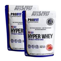 2x Hyper Whey Protein Isolado Morango Profit 900g