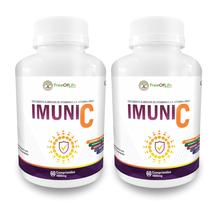 2x Imuni C Arginina Vitamina C Vitamina D Zinco e Cálcio 120 Comprimidos 1000mg 2x Imuni C Arginina Vitamina C Vitamina D Zinco e Cálcio 120 Comprimidos 1000mg