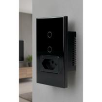 2x Interruptor Inteligente 2 Botões + Tomada 20A Bivolt Pret