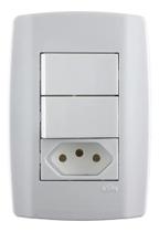 2X Interruptor Modular Duplo + Tomada Ilumi 20A Slim 2X Interruptor Modular Duplo + Tomada Ilumi 20A Slim