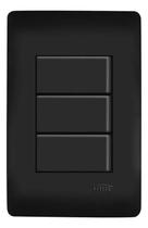 2X Interruptor Simples Triplo Fame Habitat Black 4X2 Com Pla 2X Interruptor Simples Triplo Fame Habitat Black 4X2 Com Pla