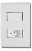 2X Interruptor Tramontina 1 Tecla Simples Liz Tomada 10A 250