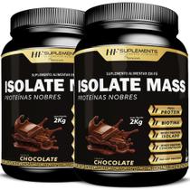 2x isolate mass hipercalorico proteinas nobres 2kg chocolate - HF SUPLEMENTS