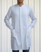 2X Jaleco Masculino Gabardine Gola Padre Manga Longa