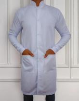 2X Jaleco Masculino Gola Padre Com Punhos Gabardine