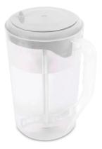 2X Jarra De Suco Agua Com Mexedor Mix 2L Tampa Branca Plasva