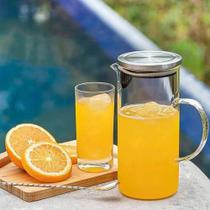 2X Jarra Em Vidro Borossilicato Resistente Com Tampa Inox 1,