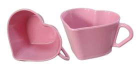 2X Jogo 10 Xícara Coração Para Café Cor Rosa 100 Ml