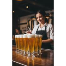 2x Jogo 12 Taças Cristal 300ml Tulipa Reta Refinada