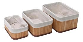 2X Jogo 3 Cestos Organizadores Pequenos Bambu Claro Mimo Sty 2X Jogo 3 Cestos Organizadores Pequenos Bambu Claro Mimo Sty