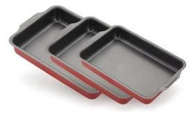 2X Jogo 3 Formas Assadeiras De Bolo Retangular Antiaderente 2X Jogo 3 Formas Assadeiras De Bolo Retangular Antiaderente