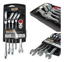 2X Jogo 5 Chaves Combinadas Catraca Articuladas 8-14Mm Starf 2X Jogo 5 Chaves Combinadas Catraca Articuladas 8-14Mm Starf