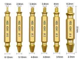 2X Jogo 6 Brocas Fresa Extrator Remove Tira Parafuso Danific
