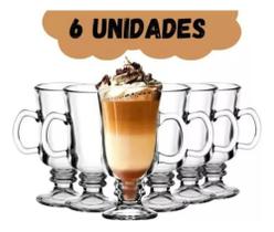 2X Jogo 6 Canecas Xícara Nespresso Dolce Gusto Vidro Café
