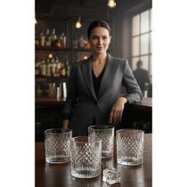 2x Jogo 6 Copos Whisky Cristal Ecológico 310ml Clássicos Lux