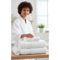 2x Jogo Banho 4 Peças 100% Algodão Macio e Absorvente Branco 2x Jogo Banho 4 Peças 100% Algodão Macio e Absorvente Branco