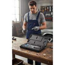 2x Jogo Chaves Catraca Reversível 40 Peças c/ Maleta