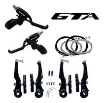 2X Jogo Completo Freio Vbrake Gta Alumínio Preto Bike Aro 24
