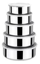 2X Jogo Conjunto Saladeira Bacia Tigela Bowl Aço Inox 5 Pcs